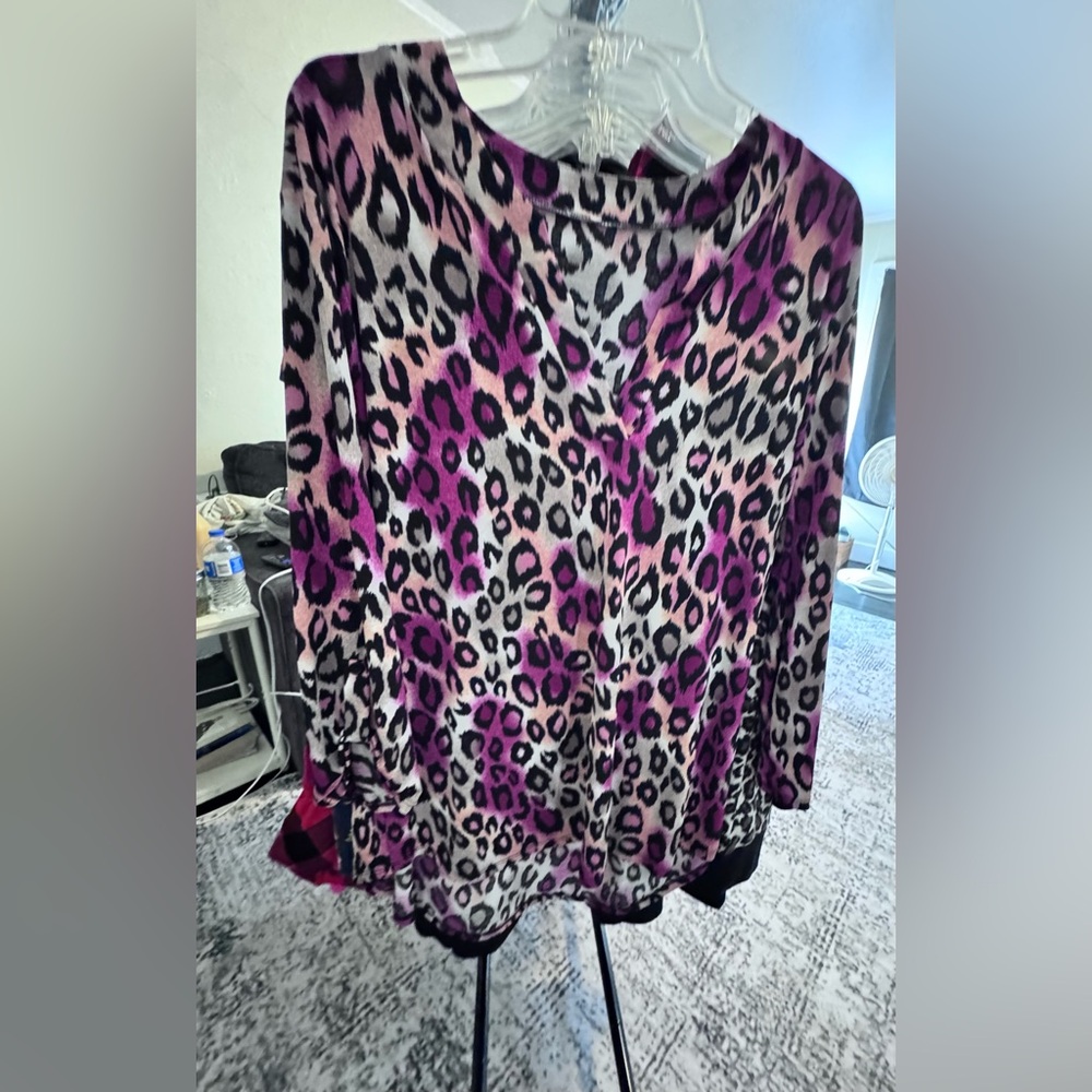 Leopard Print Pink Women's Top